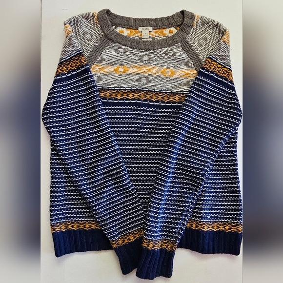 EUC Womens Fossil Avery Float Fair Aisle Knit Sweater with Geometric Patterns - Picture 1 of 2